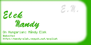 elek mandy business card