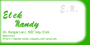 elek mandy business card